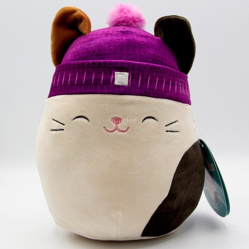 7" Cam the Calico Cat with a Purple Beanie Hat Squishmallows Plush Toy BNWT